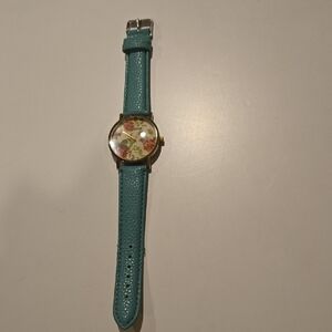 Floral Dial Teal Watch